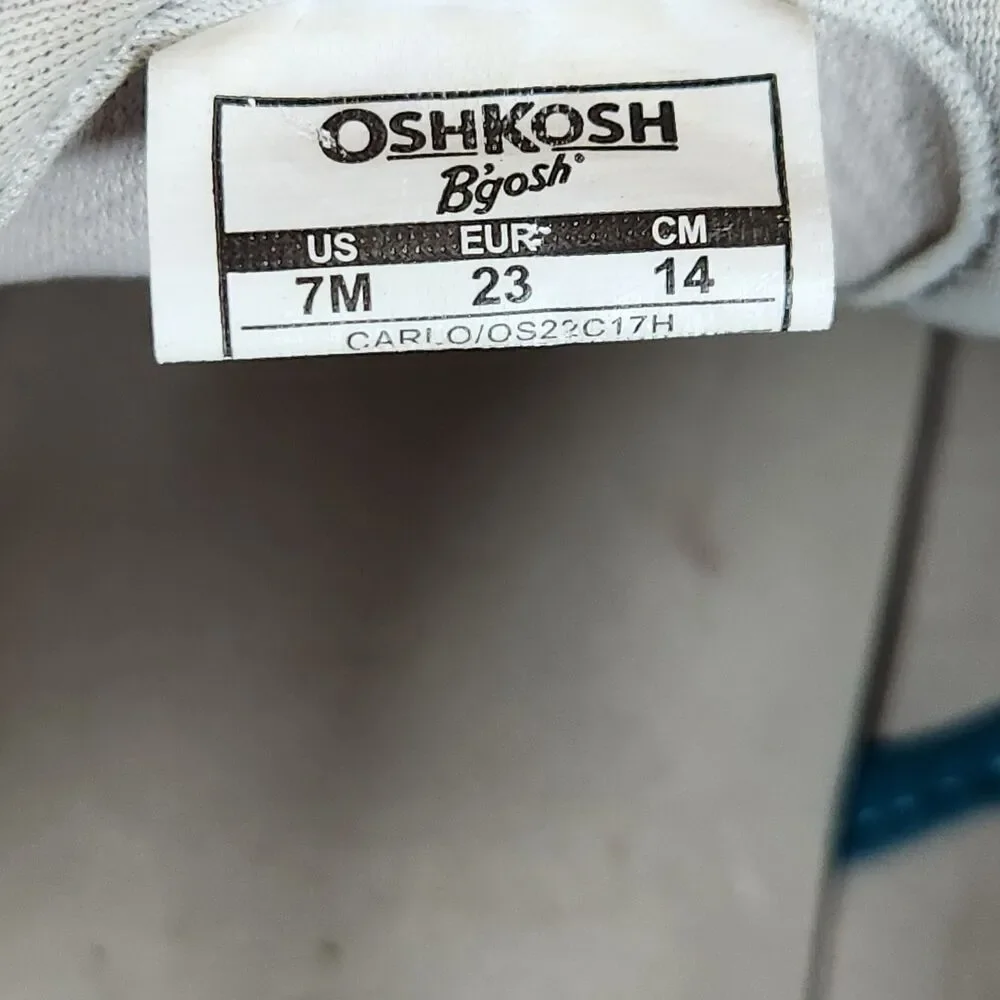 Osh Kosh B'gosh Sport Sandals Toddler Boys 7M Closed Bump Toe Washable Blue Gray